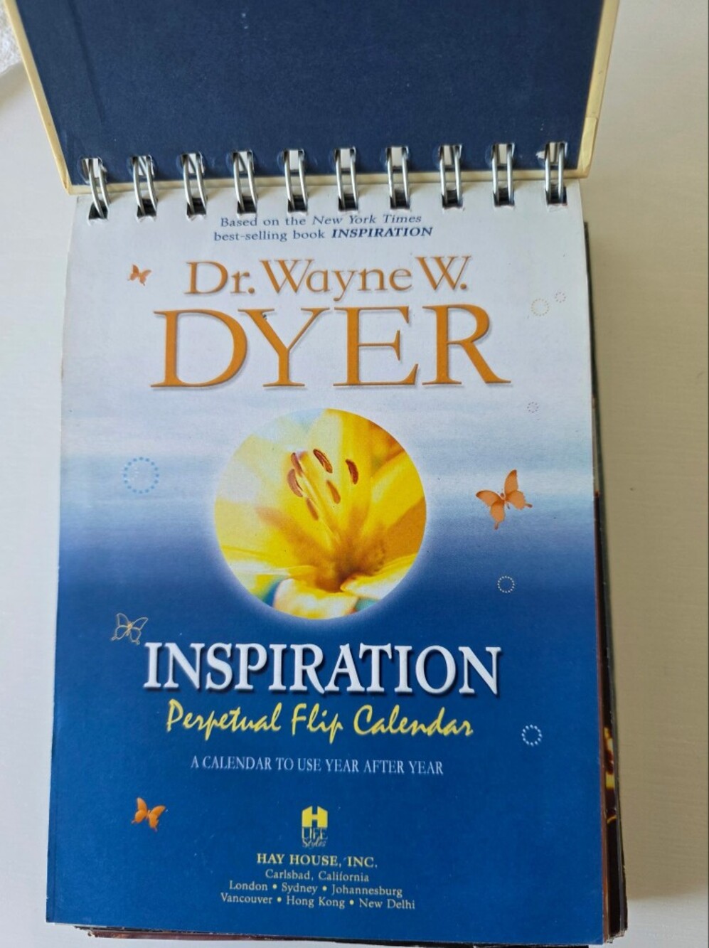 Dr. Wayne W. Dyer Inspirational Perpetual Flip Calendar - Yellow Blue Cover - Picture 4 of 7